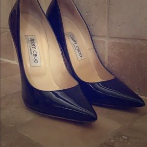 Jimmy Choo Black Patent Leather Romy 100